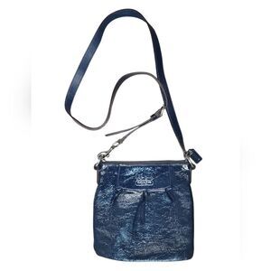 Vintage COACH crossbody purse, Shiny Navy blue